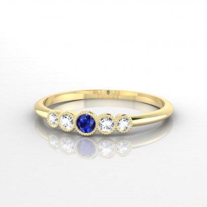 Ouranos Bague Saphir en Or jaune 18k