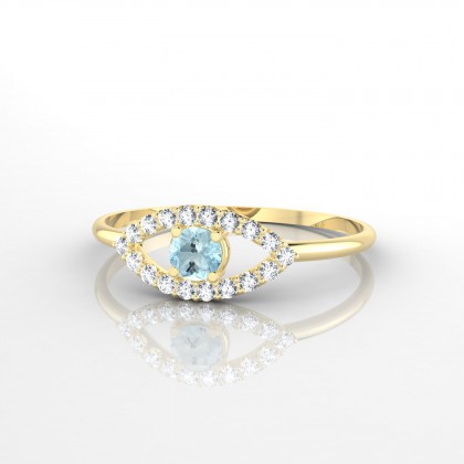 Persia Bague Aigue-marine en Or jaune 18k