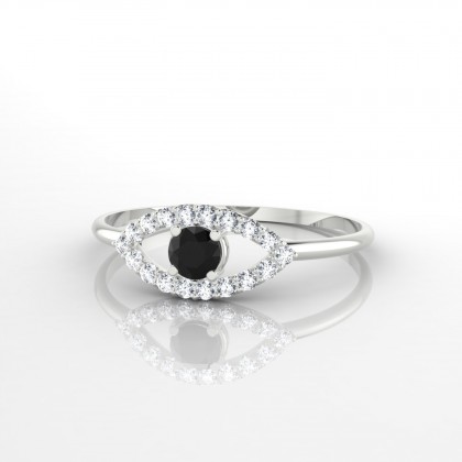 Persia Bague Diamant noir en Or blanc 18k