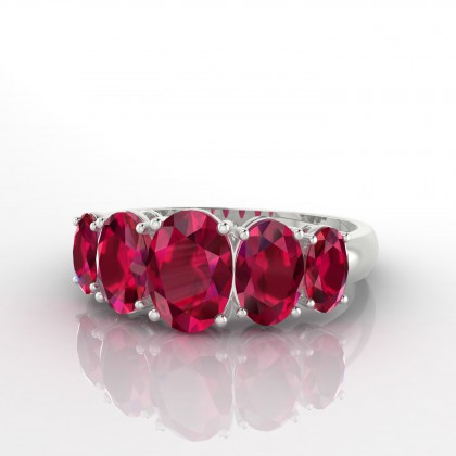Prestance Bague Rubis en Or blanc 18k