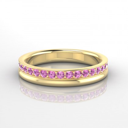 Renversante Bague Saphir rose en Or jaune 18k