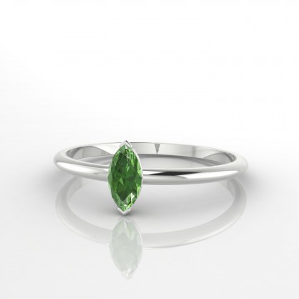 Salusses Bague Tourmaline Marquise en Or blanc 18k