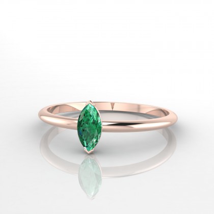 Salusses Bague Emeraude Marquise en Or rose 18k