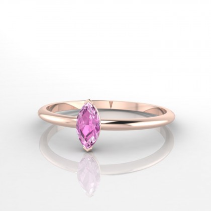 Salusses Bague Saphir rose Marquise en Or rose 18k