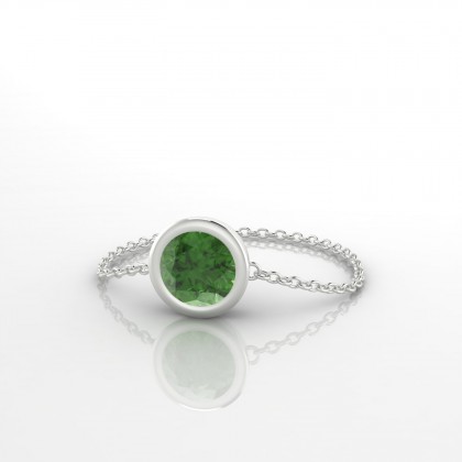 Chaîne Songe Bague Tourmaline en Argent 925