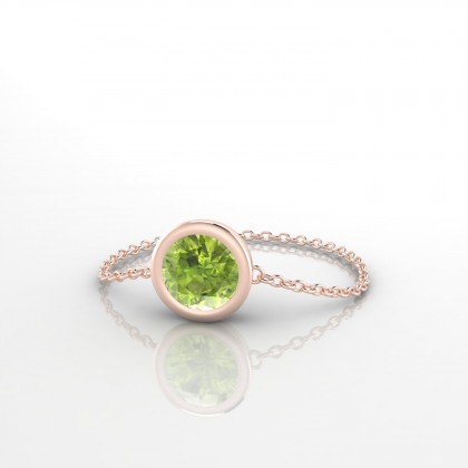 Chaîne Songe Bague Péridot en Or rose 18k