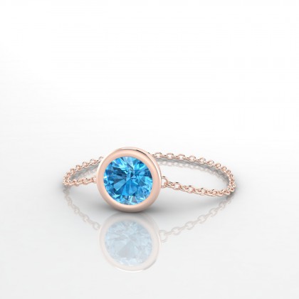 Chaîne Songe Bague Topaze en Or rose 18k