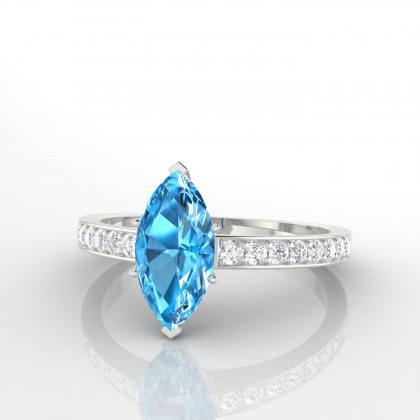 Surprise Bague Topaze en Or blanc 18k