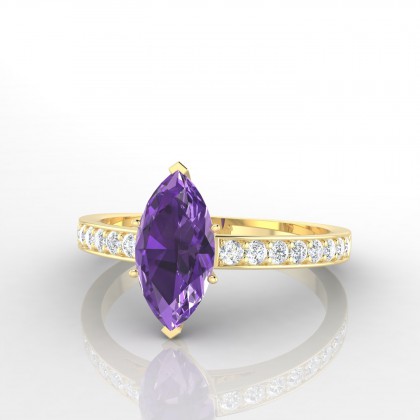 Surprise Bague Améthyste en Or jaune 18k