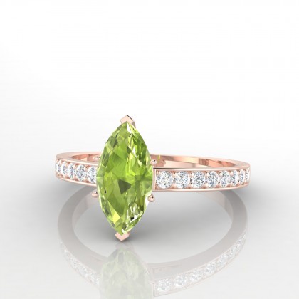 Surprise Bague Péridot en Or rose 18k