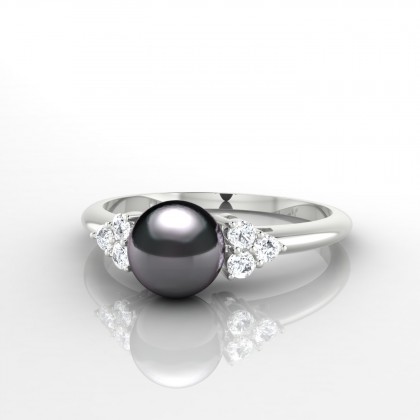 Tavana Bague Perle d'eau douce noire en Argent 925