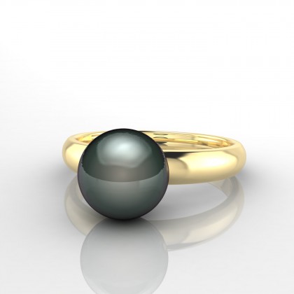Terumi Bague Perle de Tahiti en Or jaune 18k