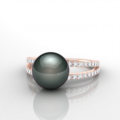 Toareia Bague Perle de Tahiti en Or rose 18k