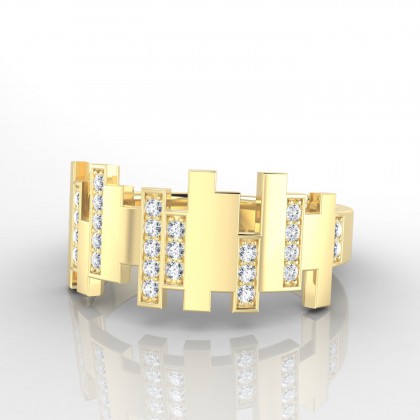 Tribeca Bague Diamant en Or jaune 18k
