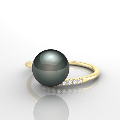 Tuterai Bague Perle de Tahiti en Or jaune 18k