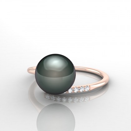 Tuterai Bague Perle de Tahiti en Or rose 18k
