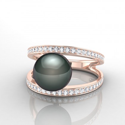 Vaiata Bague Perle de Tahiti en Or rose 18k