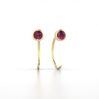 Achille Boucles d'oreilles Grenat en Or jaune 18k
