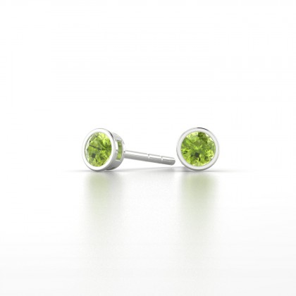 Agatha Boucles d'oreilles Péridot en Or blanc 18k
