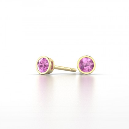 Agatha Boucles d'oreilles Saphir rose en Or jaune 18k