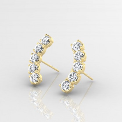 Agave Boucles d'oreilles Diamant en Or jaune 18k