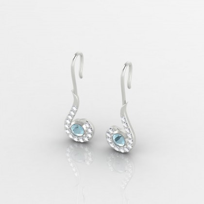Amanda Boucles d'oreilles Aigue-marine en Argent 925