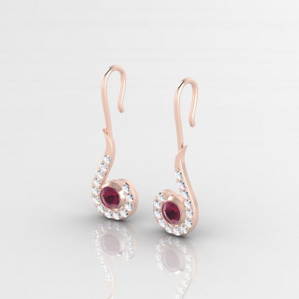 Amanda Boucles d'oreilles Grenat en Or rose 18k