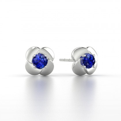 Anémone Boucles d'oreilles Saphir en Argent 925