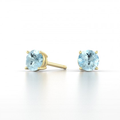Annaëlle Boucles d'oreilles Aigue-marine en Or jaune 18k