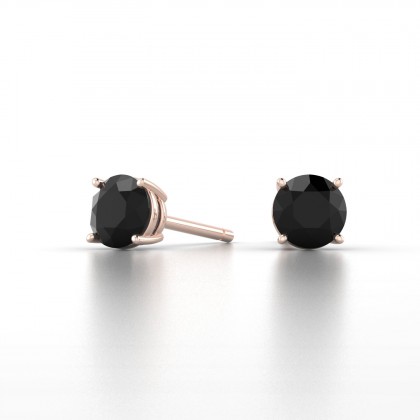 Annaëlle Boucles d'oreilles Diamant noir en Or rose 18k