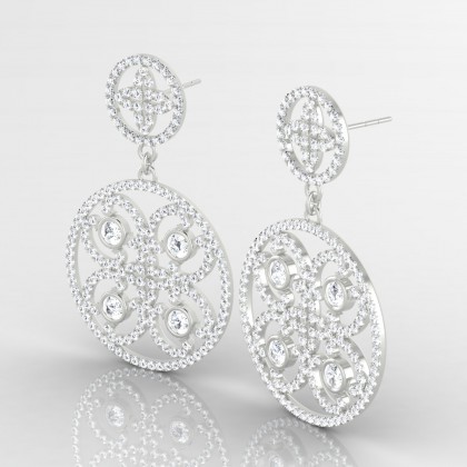 Arabesque Boucles d'oreilles Diamant en Argent 925