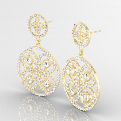 Arabesque Boucles d'oreilles Diamant en Or jaune 18k