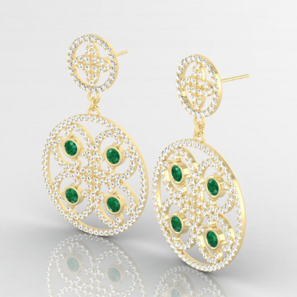 Arabesque Boucles d'oreilles Emeraude en Or jaune 18k