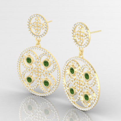 Arabesque Boucles d'oreilles Tourmaline en Or jaune 18k