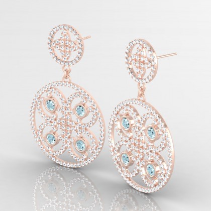 Arabesque Boucles d'oreilles Aigue-marine en Or rose 18k