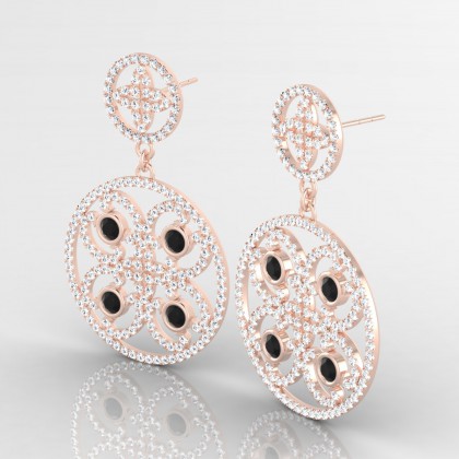 Arabesque Boucles d'oreilles Diamant noir en Or rose 18k