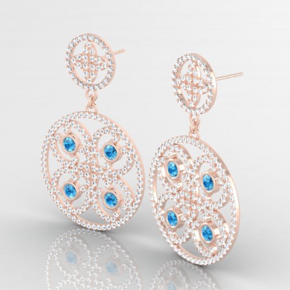 Arabesque Boucles d'oreilles Topaze en Or rose 18k