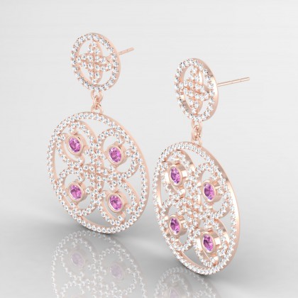 Arabesque Boucles d'oreilles Saphir rose en Or rose 18k