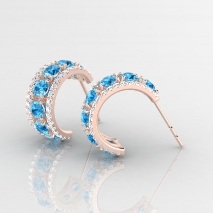Barbarina Boucles d'oreilles Topaze en Or rose 18k