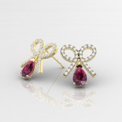 Betty Boucles d'oreilles Grenat en Or jaune 18k
