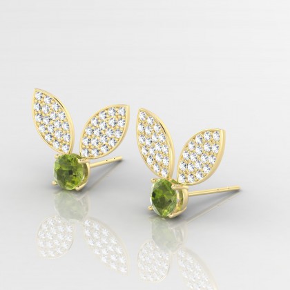 Bunny Boucles d'oreilles Péridot en Or jaune 18k