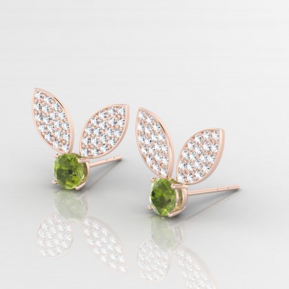Bunny Boucles d'oreilles Péridot en Or rose 18k