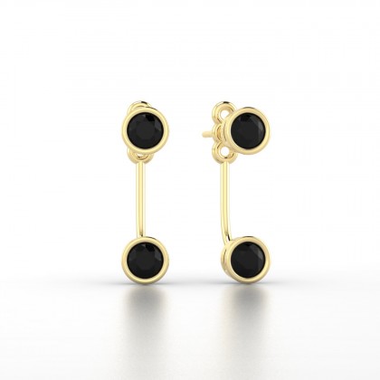 Calliope Boucles d'oreilles Diamant noir en Or jaune 18k