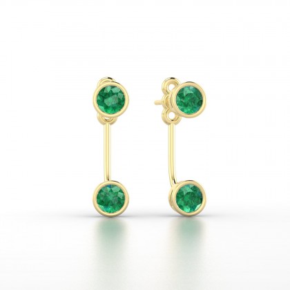 Calliope Boucles d'oreilles Emeraude en Or jaune 18k