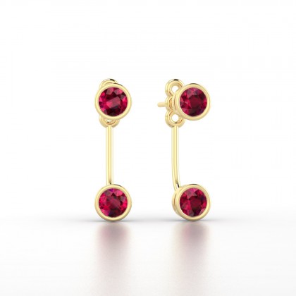 Calliope Boucles d'oreilles Rubis en Or jaune 18k