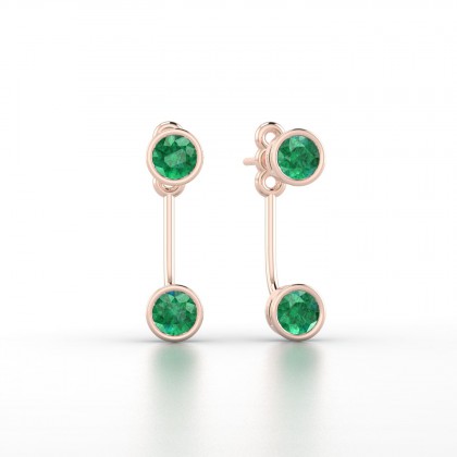 Calliope Boucles d'oreilles Emeraude en Or rose 18k