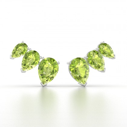 Calypso Boucles d'oreilles Péridot en Or blanc 18k