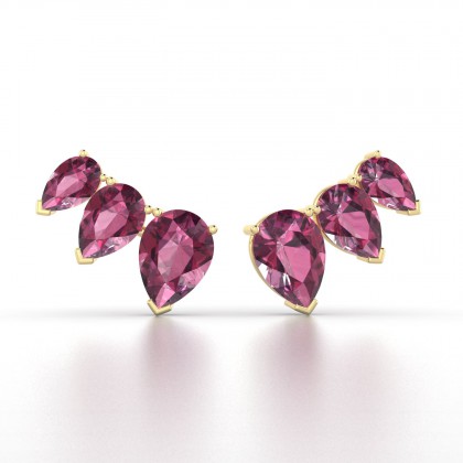 Calypso Boucles d'oreilles Grenat en Or jaune 18k