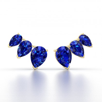 Calypso Boucles d'oreilles Saphir en Or jaune 18k