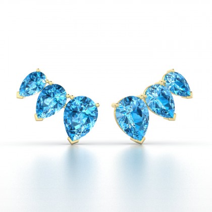 Calypso Boucles d'oreilles Topaze en Or jaune 18k